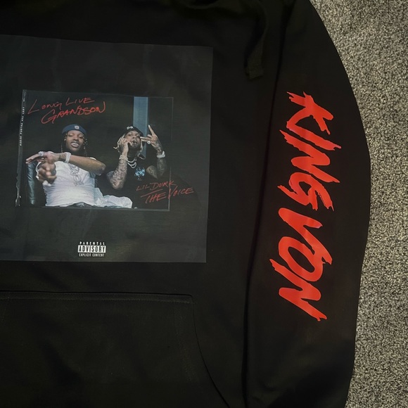 Lil Durk x King Von The Voice Cover OTF Pullover Hoodie Fast Shipping!!! - Picture 3 of 5